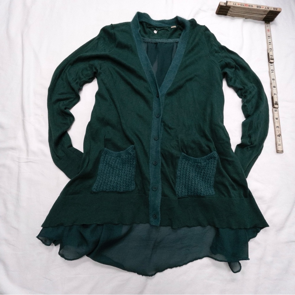 Knitted & Knotted for Anthropologie Ravenna Cardigan - jeweled green
